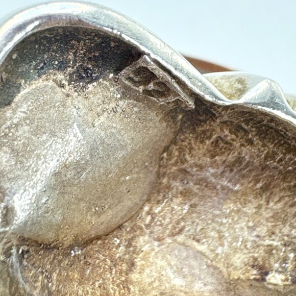 VTG Solid Sterling Silver 925 Conch Shell Design Textured Pendant Size 2" Length - Picture 7 of 13